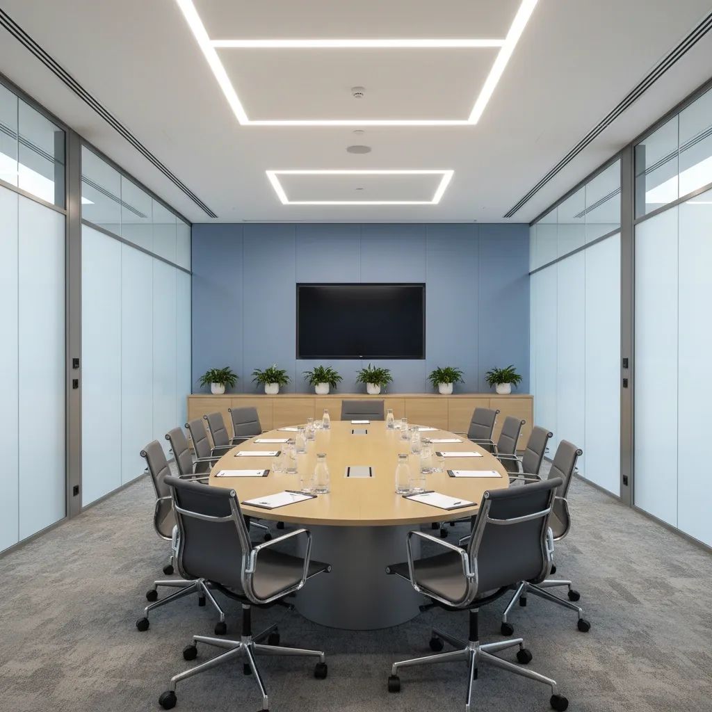 Empty formal government office meeting room representing political scandal investigation in Portugal