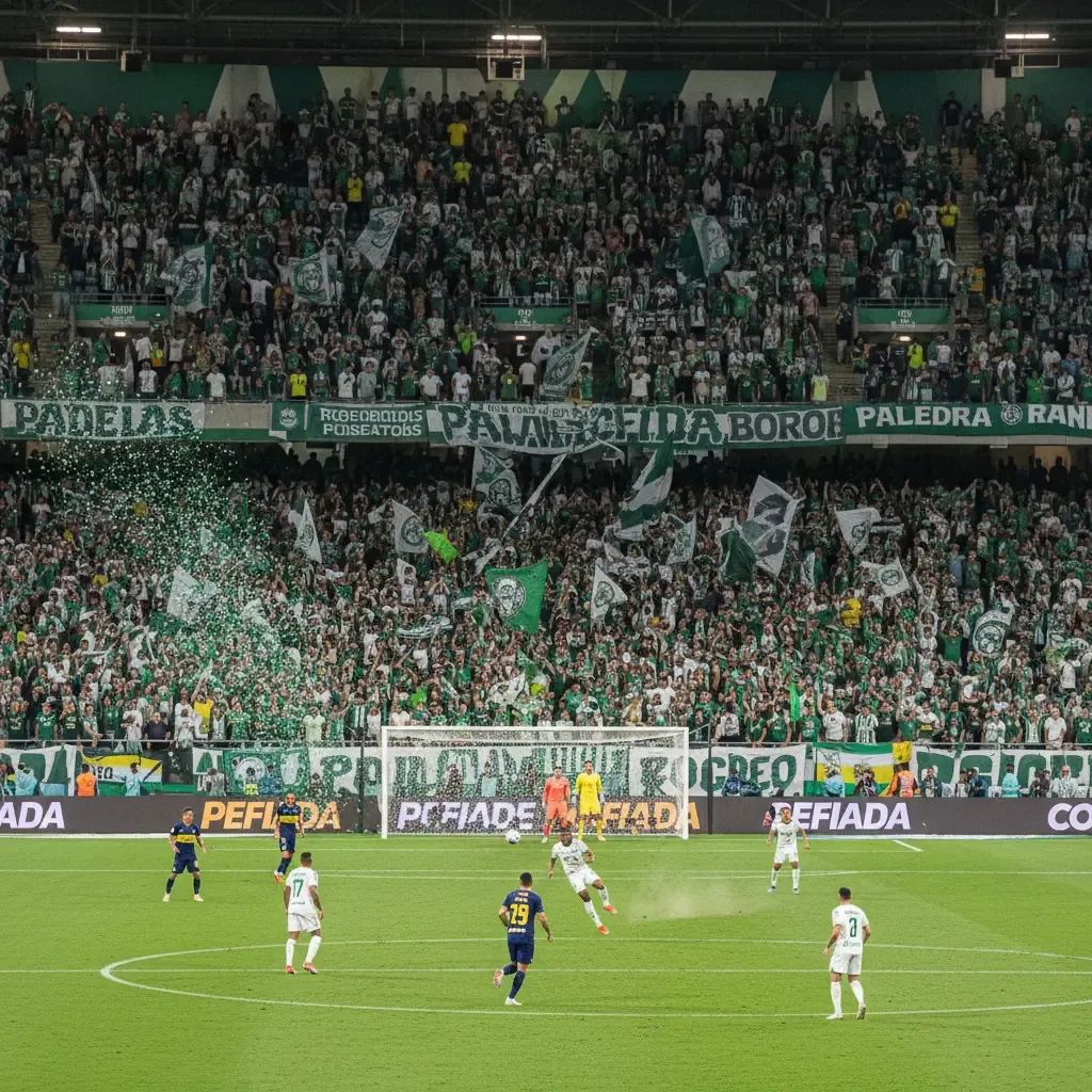 Palmeiras football match in progress during Paulistão semifinal