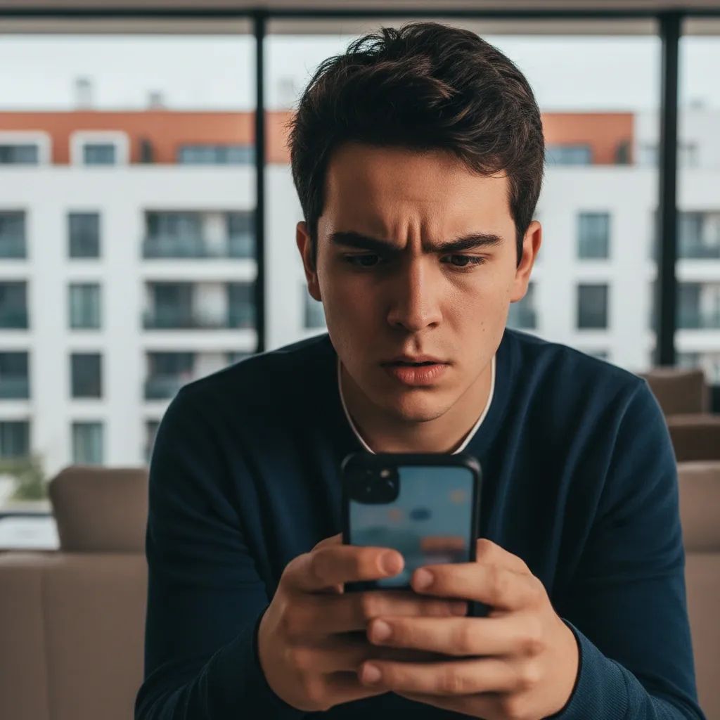 Young person using smartphone, representing social media addiction concerns for youth and digital mental health issues