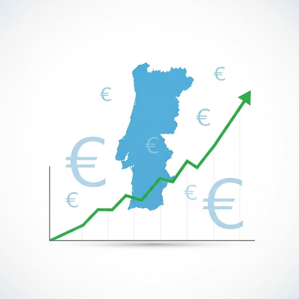 Infographic showing rising deposit interest rates in Portugal with euro symbols