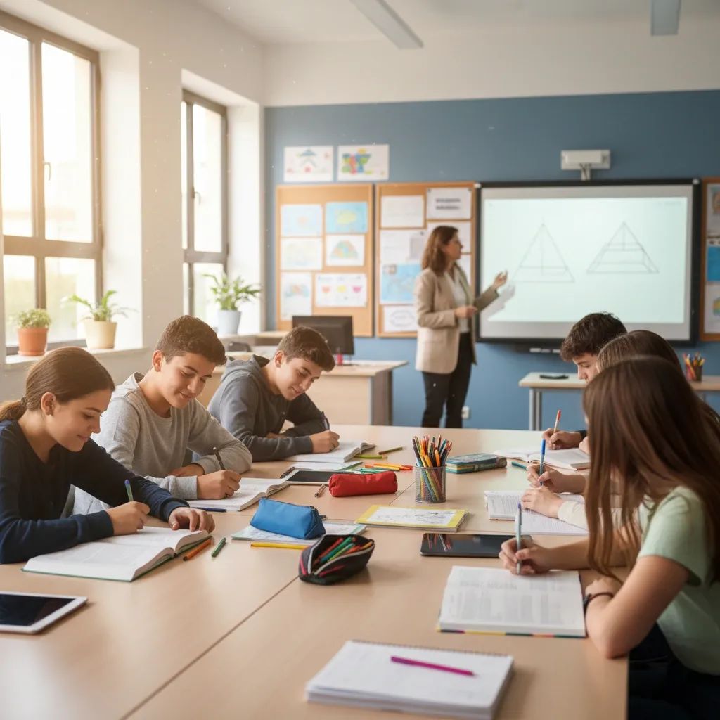 Students in Portuguese classroom learning gender equality and violence prevention education