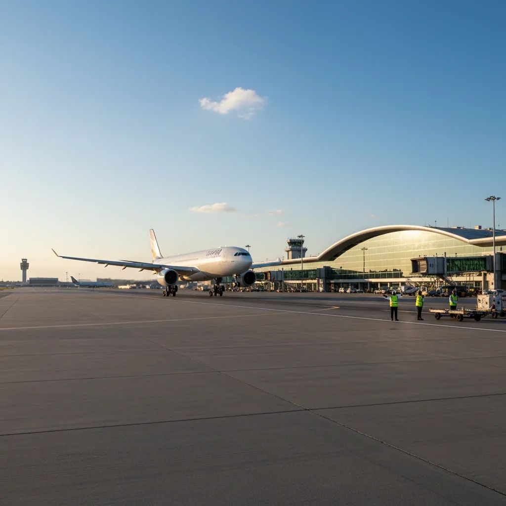 Commercial aircraft arriving at Lisbon airport for Portuguese nationals repatriation from Middle East conflict zone