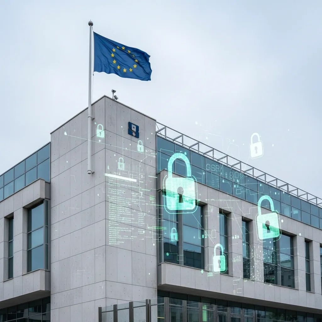 Portuguese bank building with security features symbolizing financial crime prevention