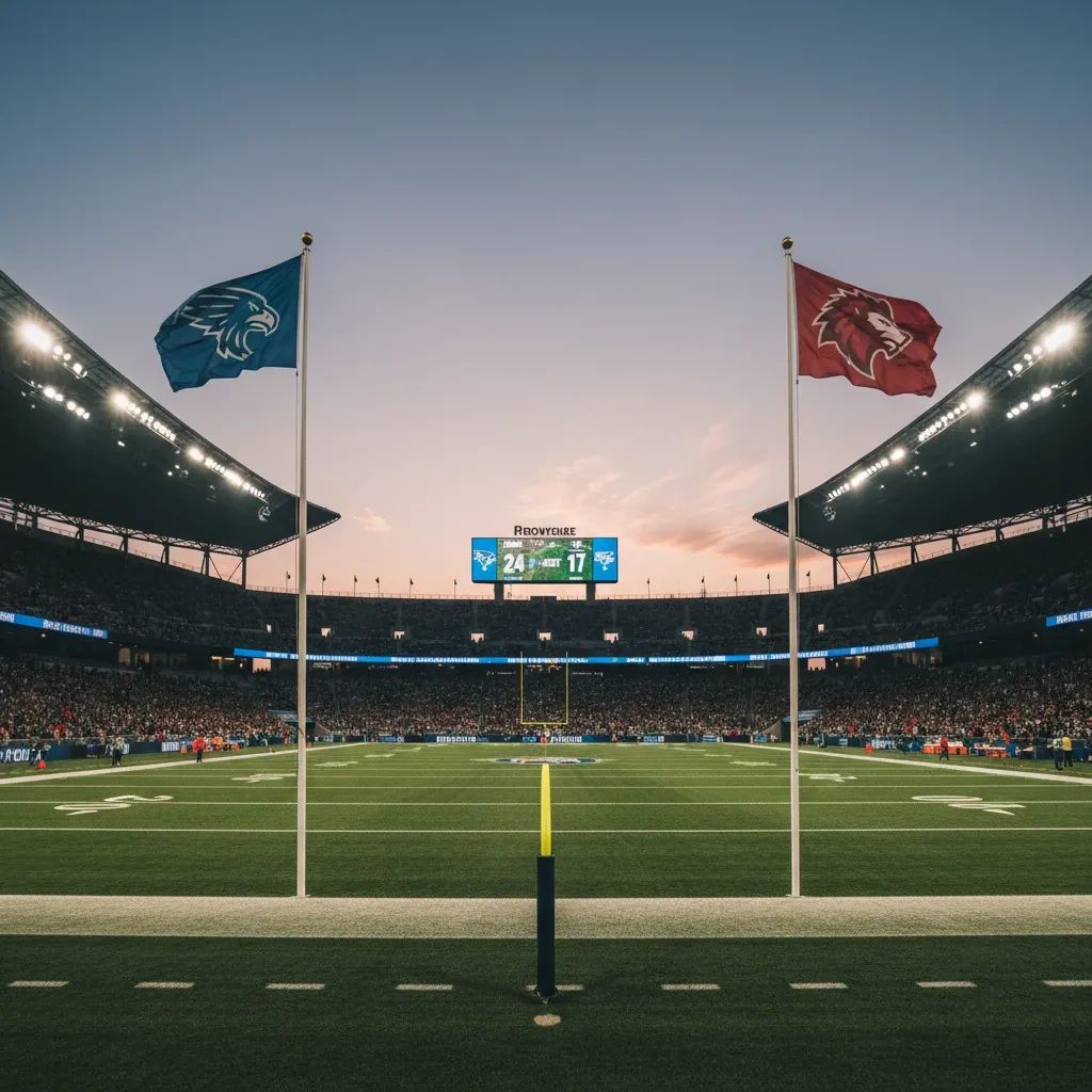 Football stadium scoreboard during Europa League match with crowd atmosphere
