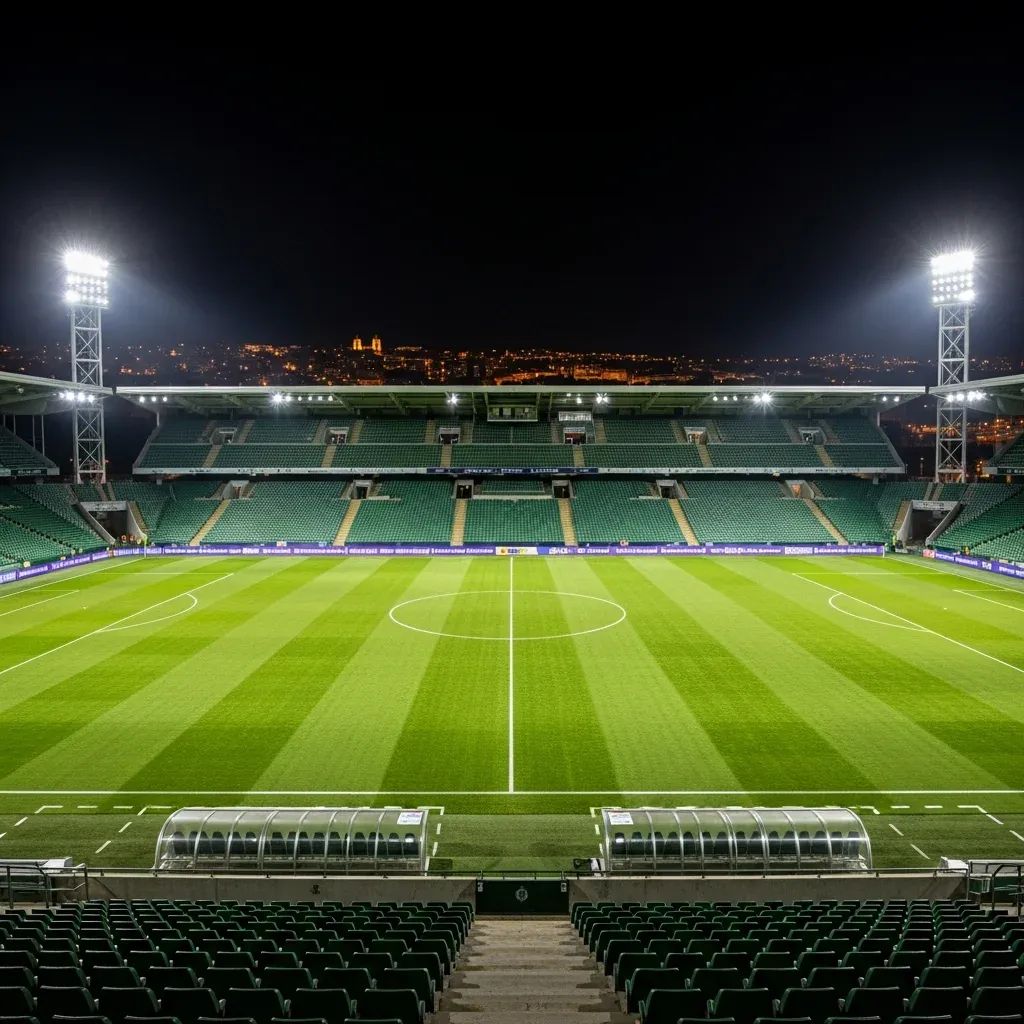 Estádio José Alvalade iluminado à noite antes de Sporting vs Casa Pia