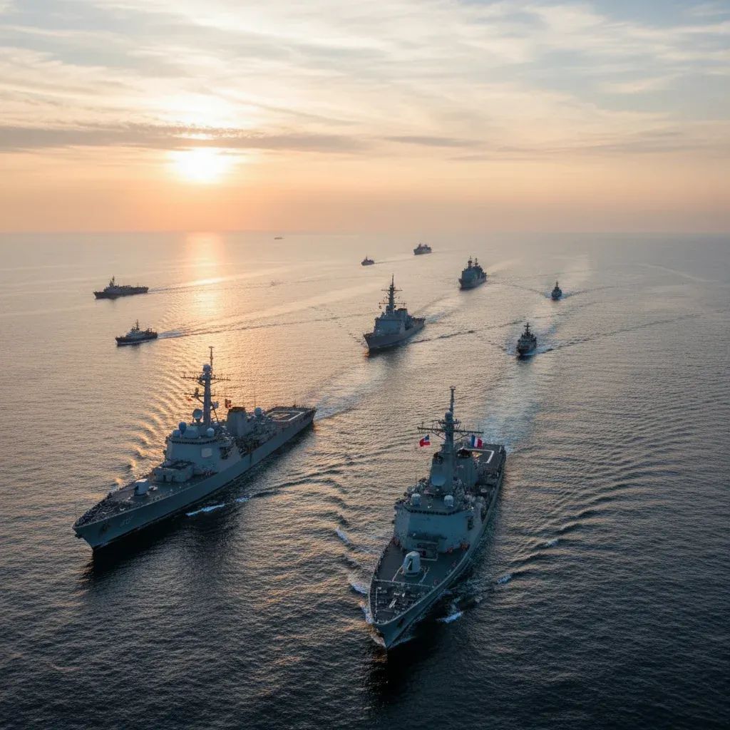 NATO naval vessels conducting Sea Shield 2026 military exercise in Black Sea with Portuguese and allied forces