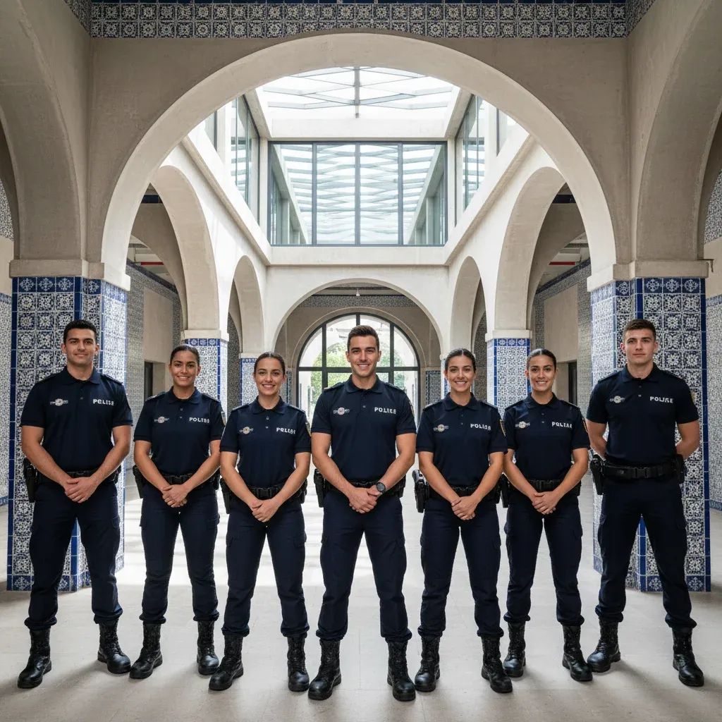 Young police officers in training representing Portugal's police force generational renewal