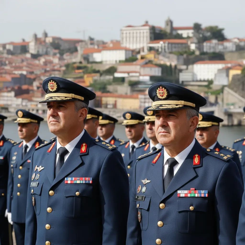 GNR officers in formal uniforms at security ceremony reflecting Portugal's policing challenges