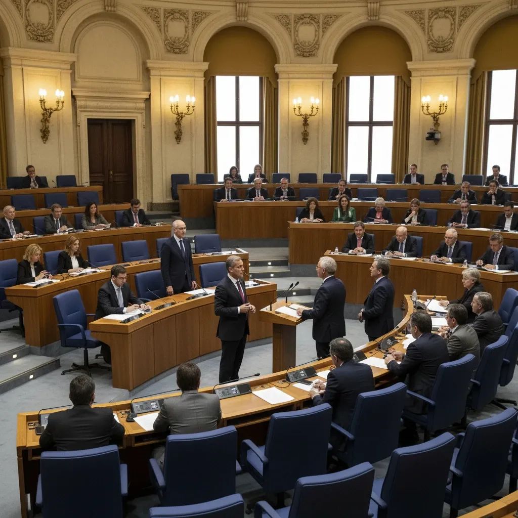 Portugal Parliament chamber during legislative debate session on gender recognition law