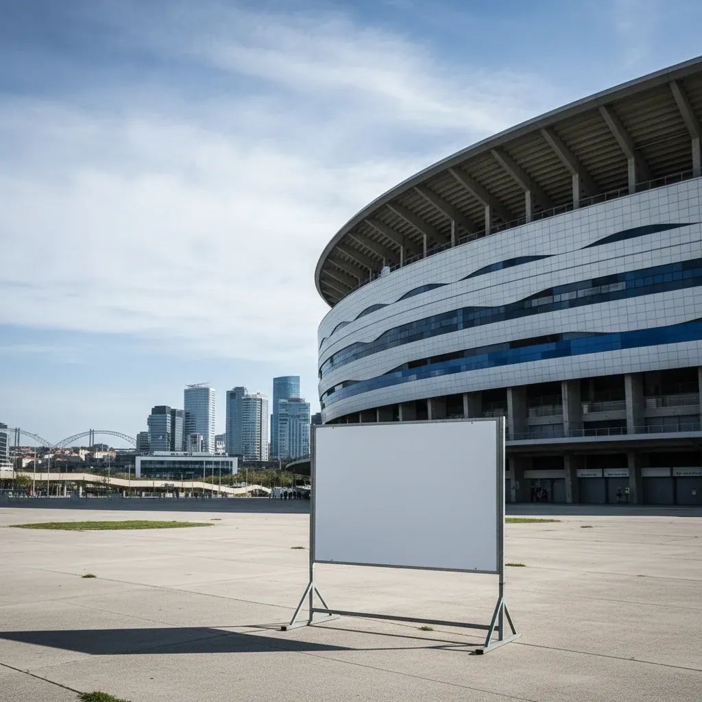 Porto's Estádio do Bessa football stadium during daytime, representing Boavista FC's insolvency crisis