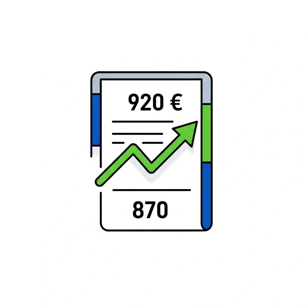 Infographic of Portugal’s minimum wage increase from €870 to €920