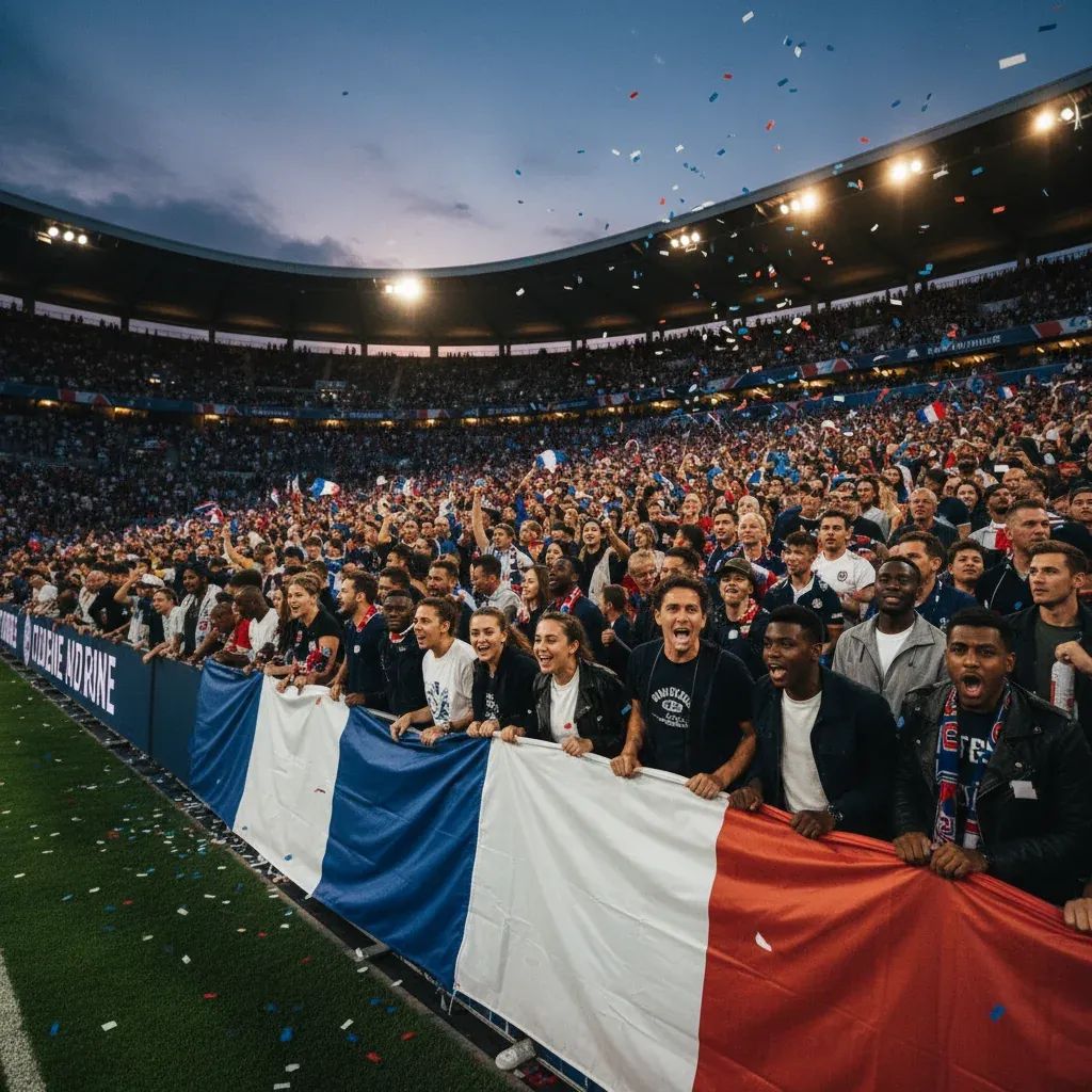 Lyon fans celebrate with emotional banner tribute during match, representing Paulo Fonseca's winning streak milestone