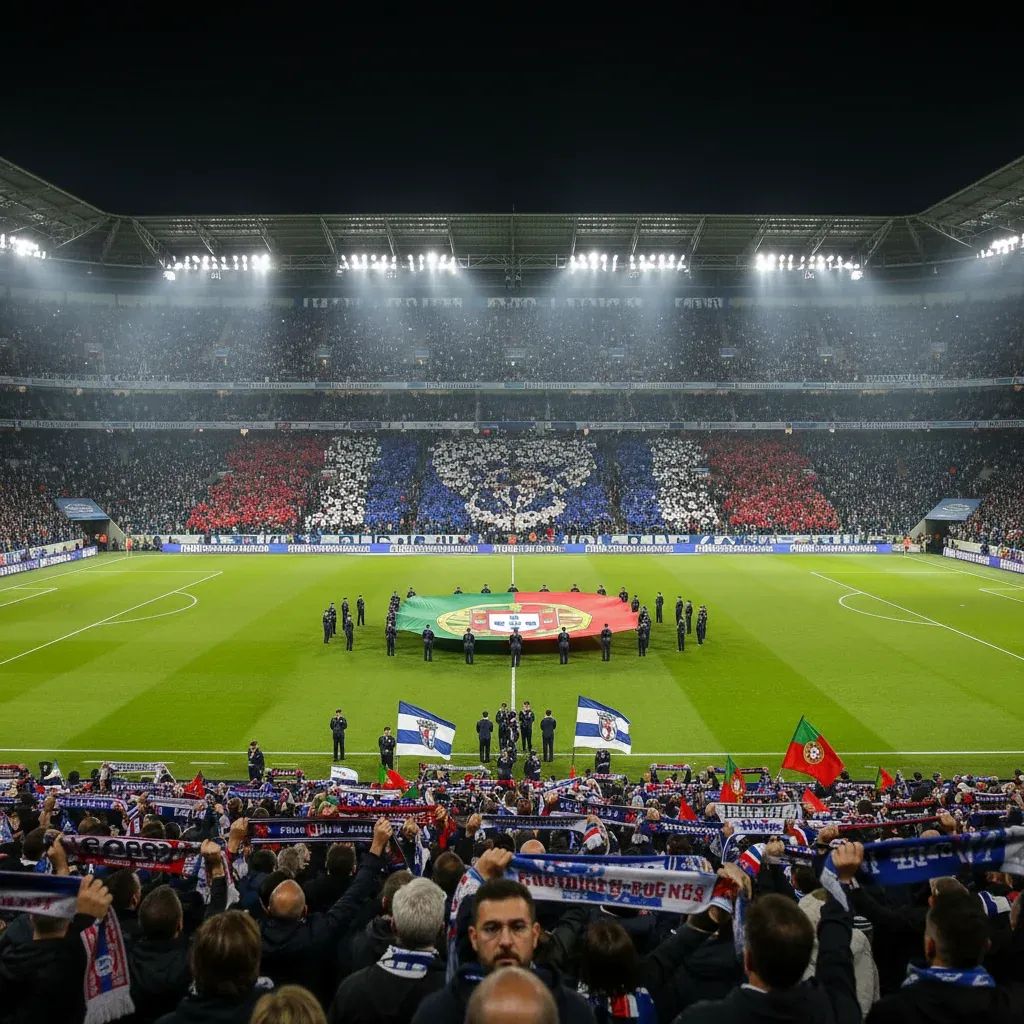 FC Porto stadium during emotional tribute ceremony honoring late Football Director Jorge Costa