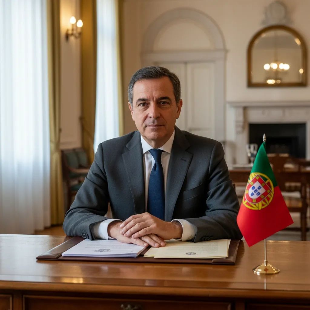 Formal portrait setting of new Portuguese Internal Security Minister at government office