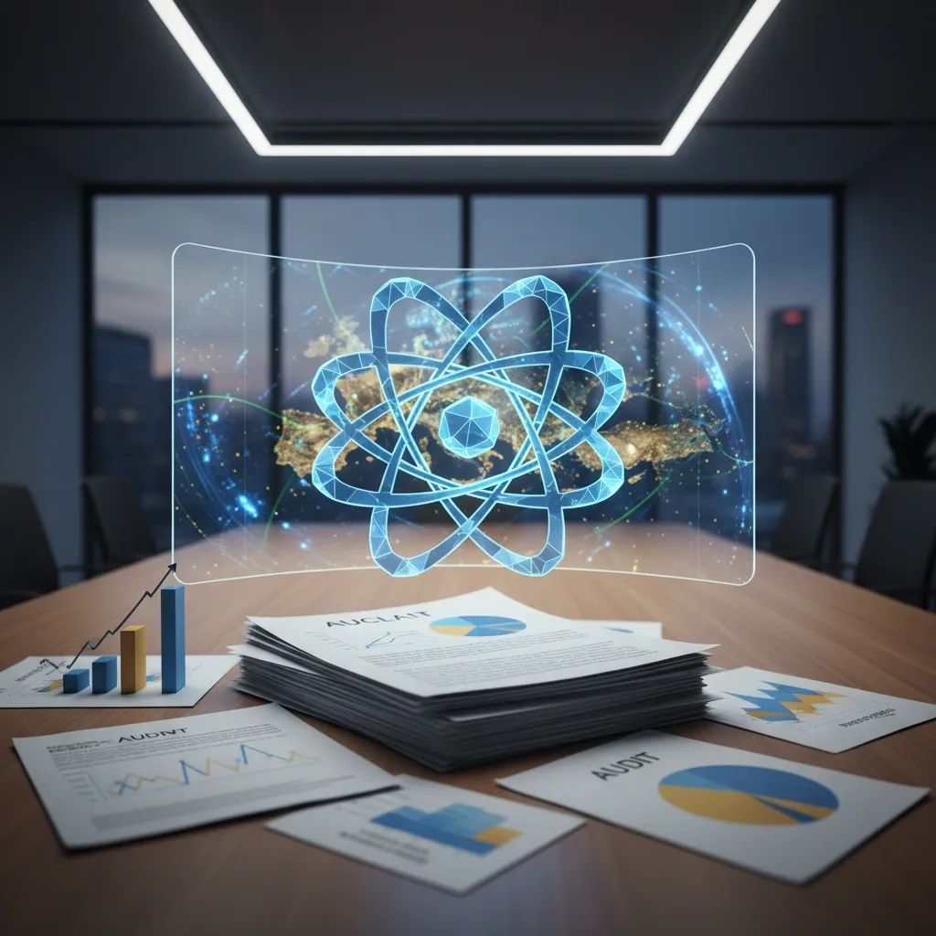 EU audit report on nuclear safety spending with financial documents and charts representing budget accountability