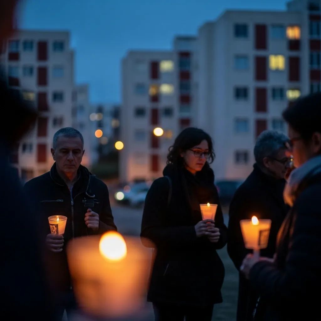 Candlelight vigil in front of social housing blocks in Setúbal’s Bela Vista