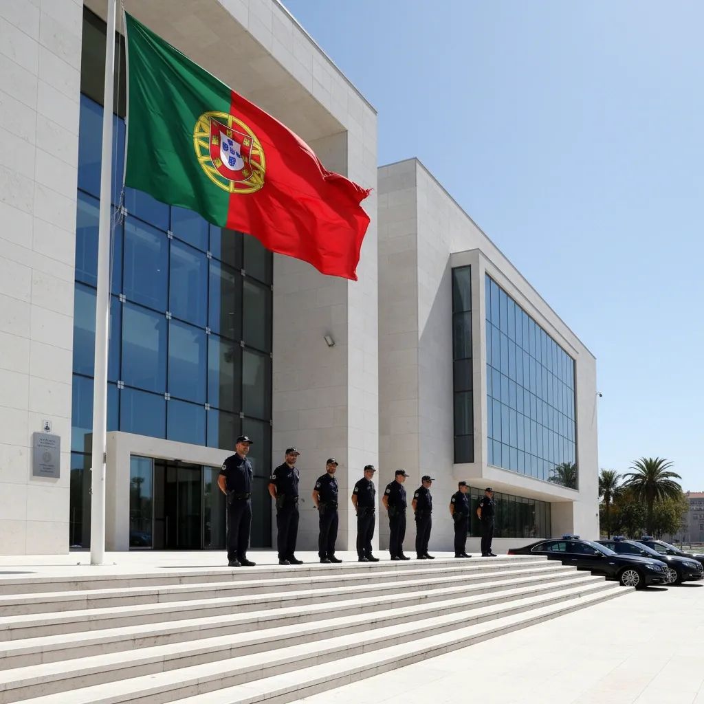 Lisbon courthouse representing extradition proceedings against Brazilian fugitives arrested in Portugal