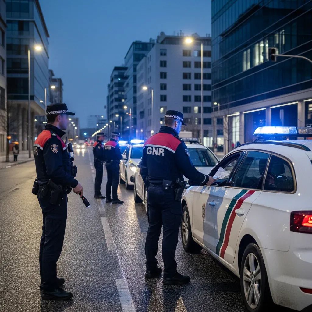 GNR police officers conducting enforcement operations in Northern Portugal during drug trafficking investigation
