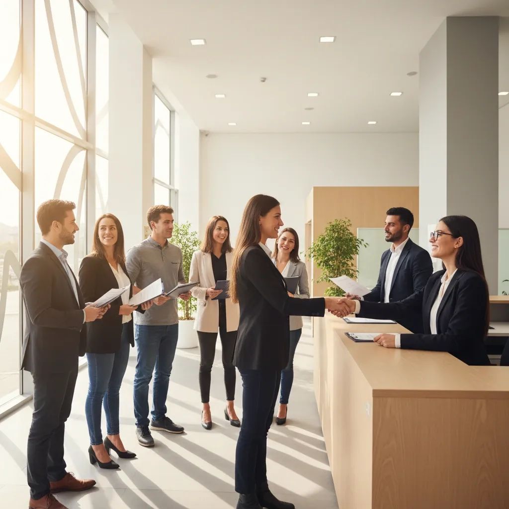 Job seekers at employment office representing Portugal's changing labor market and unemployment trends
